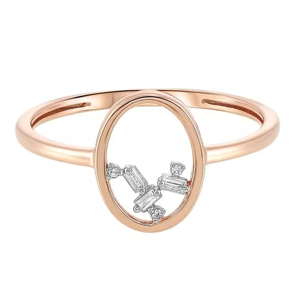 14Kt Rose Gold Diamond 1/50Ctw Ring