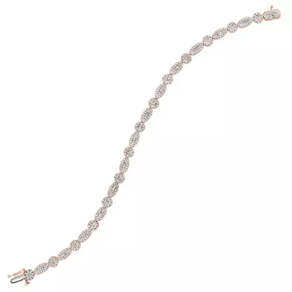 14Kt Rose Gold Diamond 1Ctw Bracelet