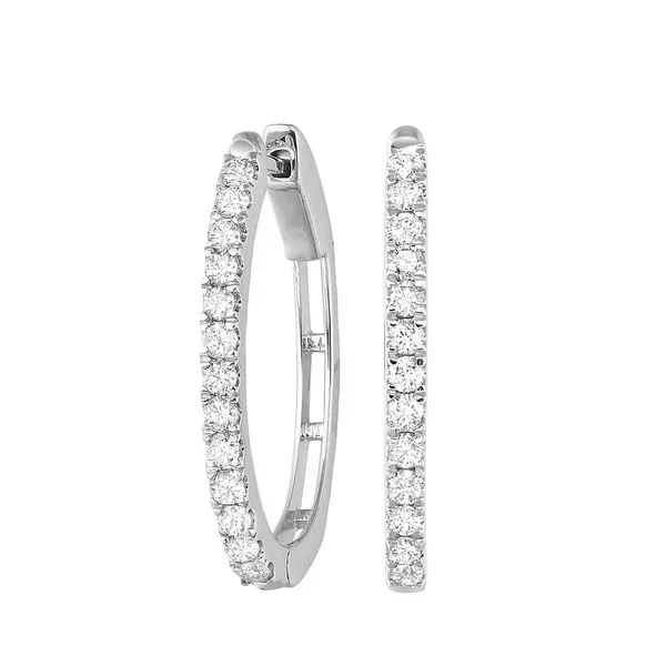 14Kt White Gold Diamond 1/2Ctw Earring (Oval Shape)