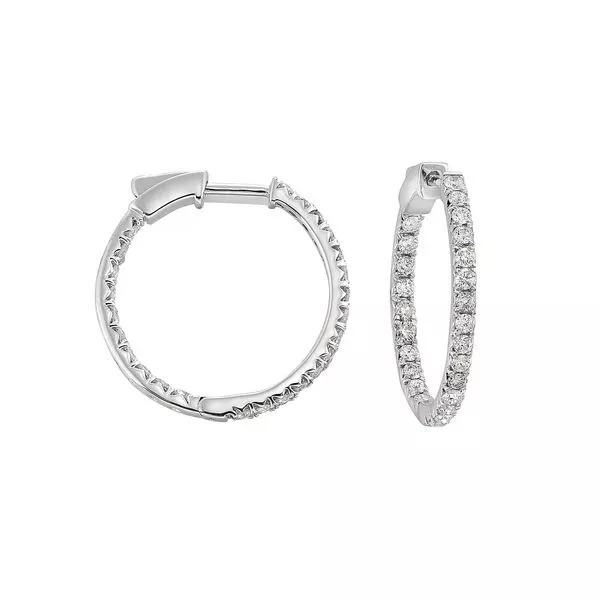14Kt White Gold Diamond 1Ctw Earring (Round Shape)