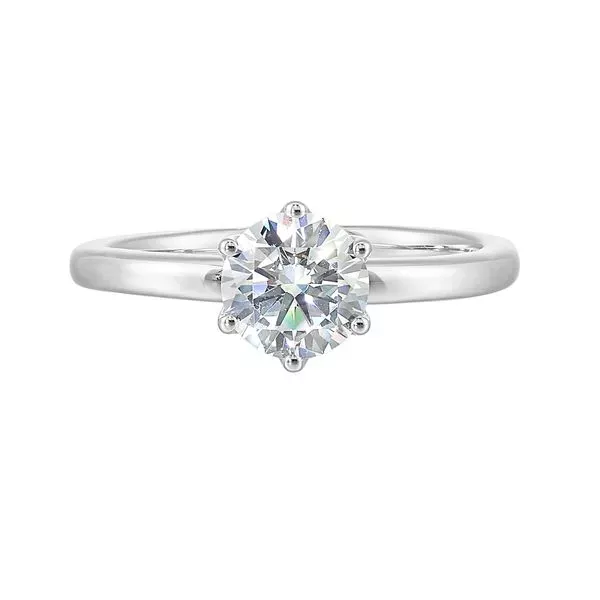14Kt White Semi Mount 1/50Ctw For 1Ctw Round Center