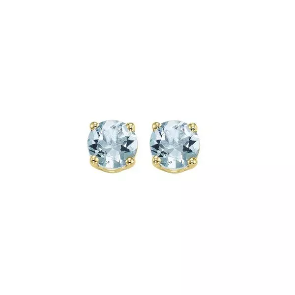 14Kt Yellow Gold Aquamarine 1Ctw Earring