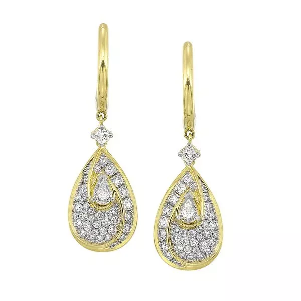 14Kt Yellow Gold Diamond 1 1/10Ctw Earring