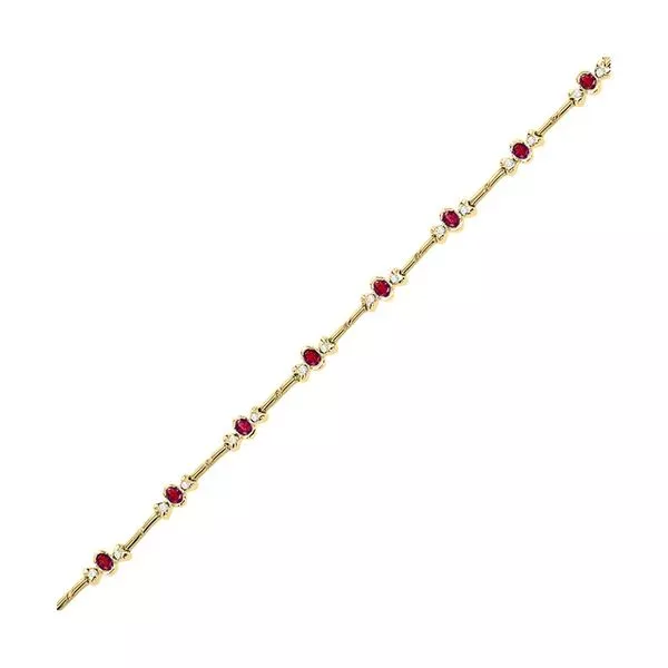 14Kt Yellow Gold Diamond 1/3Ctw & Ruby 2Ctw Bracelet