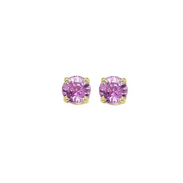 14Kt Yellow Gold Pink Sapphire 7/8Ctw Earring