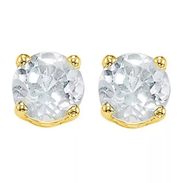 14Kt Yellow Gold White Topaz 1/2Ctw Earring