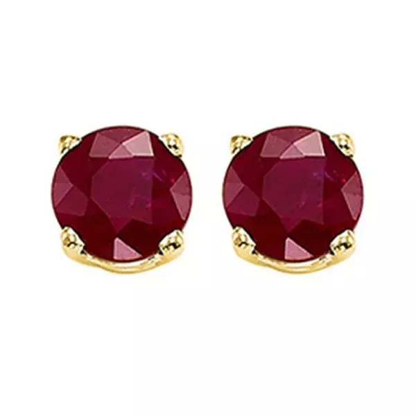 14Kt Yellow GoldRuby 1/4Ctw Earring