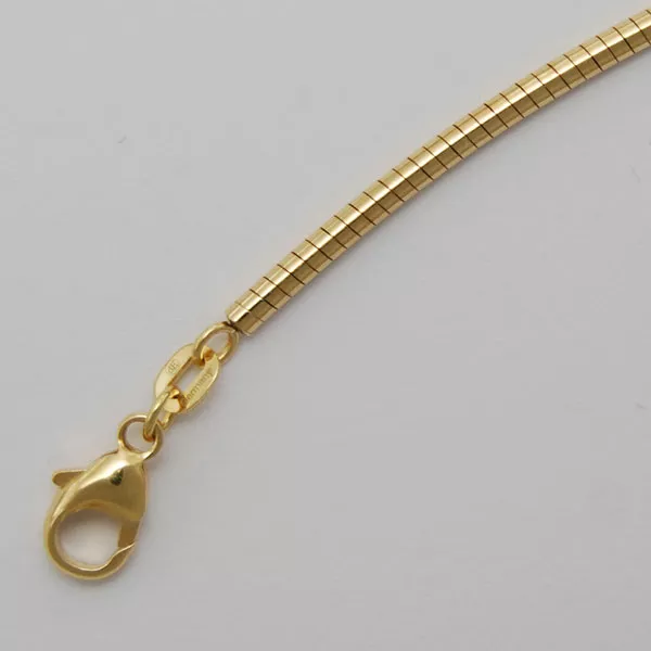 16-Inch 18K Yellow Gold Round Omega Chain 2.0mm