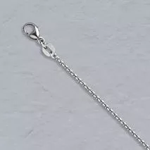 16-Inch Platinum Diamond Cut Cable Chain 1.3mm