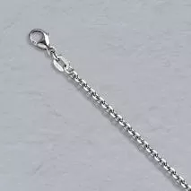 16-Inch Platinum Diamond Cut Cable Chain 2.0mm