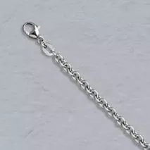 16-Inch Platinum Round Cable Chain 3.0mm