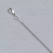 16-Inch Platinum Round Wheat Chain 1.1mm