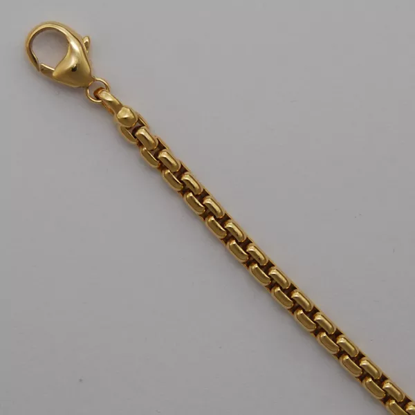 18-Inch 18K Yellow Gold Round Box 3.2mm Chain