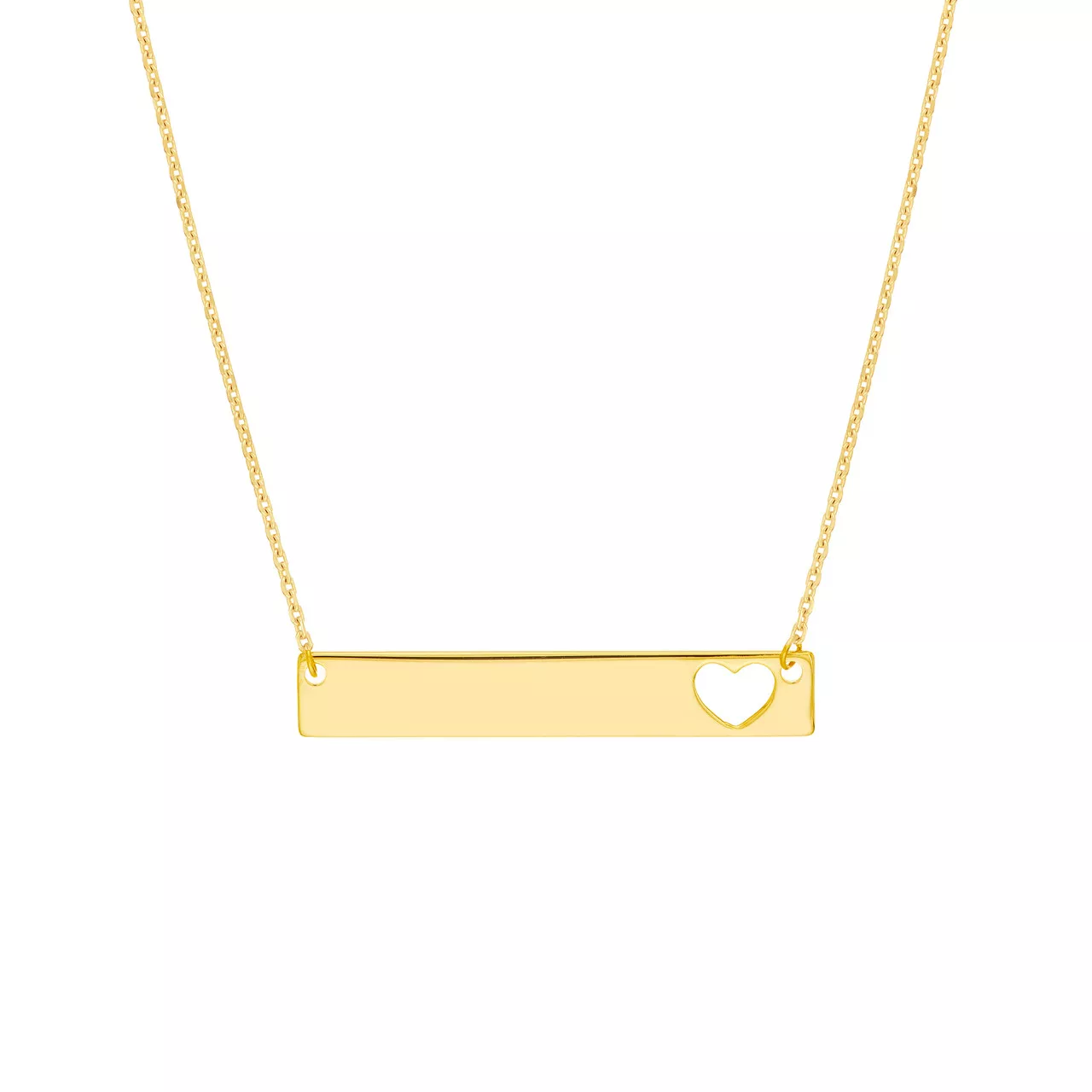 18-Inch Bar Necklace with Heart Cutout