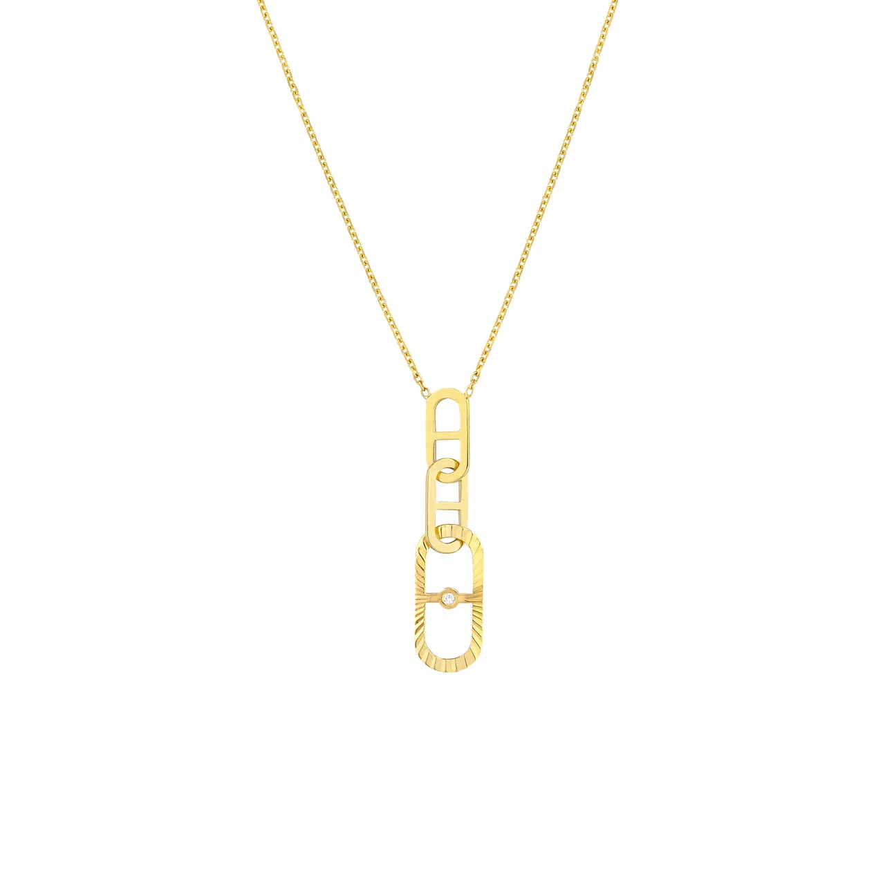 18-Inch Interlocking Diamond Radiant Link Necklace
