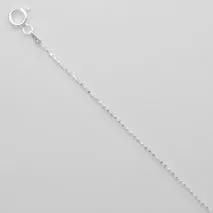 18-Inch Sterling Silver Diamond Cut Bead Chain 1.2mm