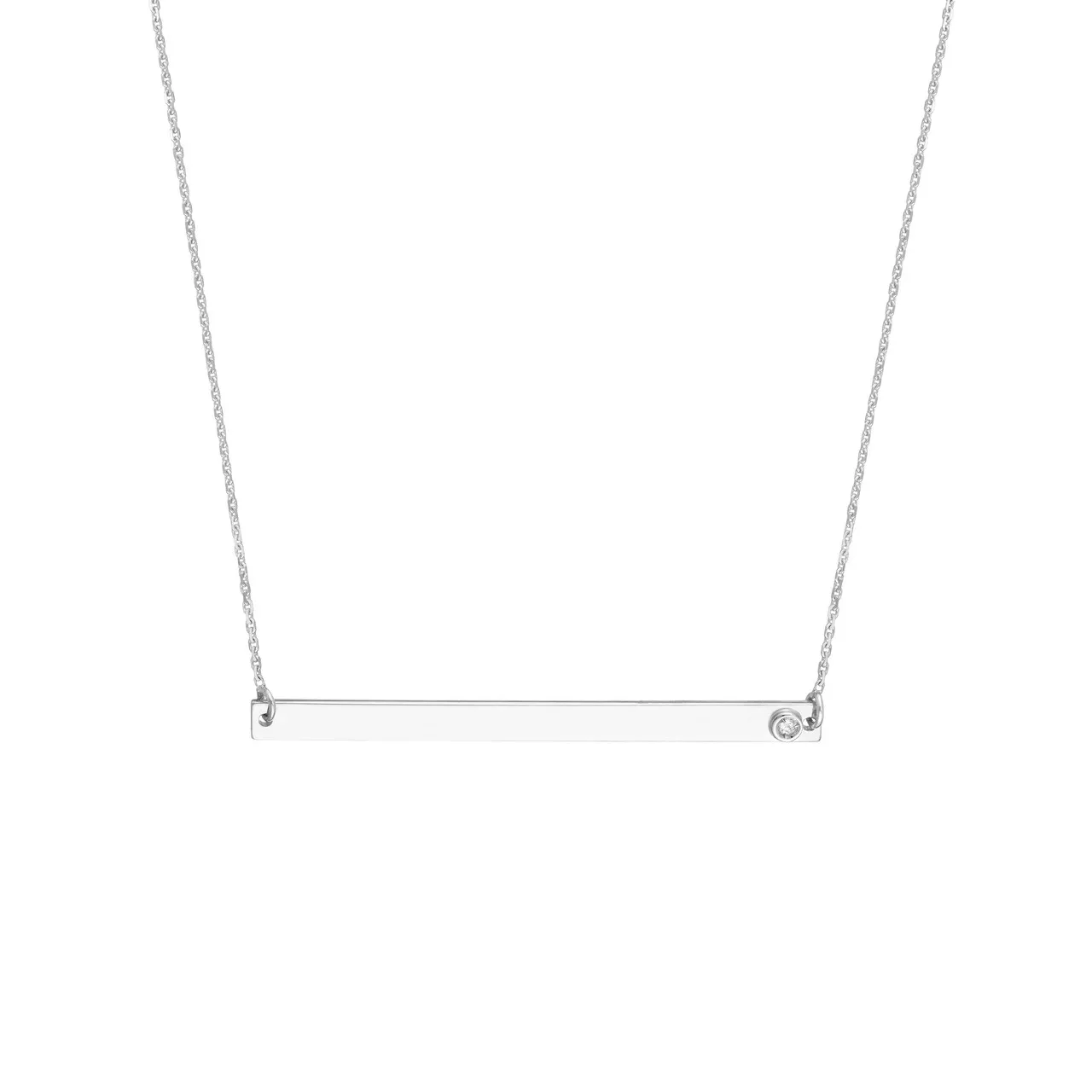 18-Inch Thin Bar Necklace with 1pt Diamond