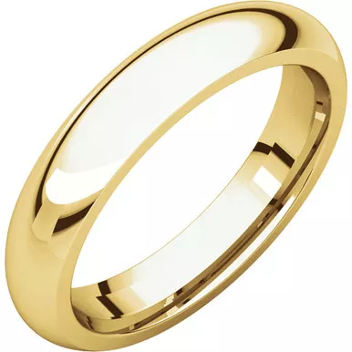 18k Gold 4mm High Polished Regular Comfort Fit Wedding Band