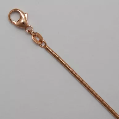 18k Rose Gold 1.6mm Round Snake Chain 16 In