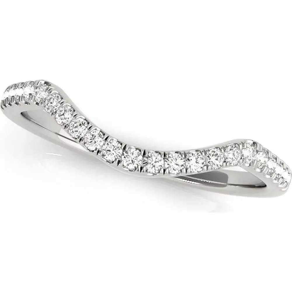 18K White Gold Lab Diamond Wedding Band - 0.20 Carats Total Diamond Weight - Size 9-1/4 by Robinson's Jewelers