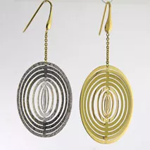 18K Yellow Gold/ White Gold Illusion Earrings