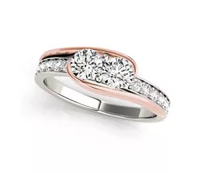 2 Stone Diamond Ring 1.04 Carat Total Weight