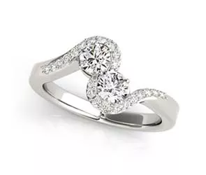 2 Stone Diamond Ring .90 Carat Total Weight