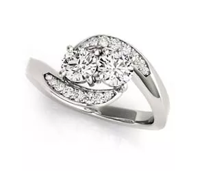 2 Stone Graduating Diamond Ring 1.1 Carat Total Weight
