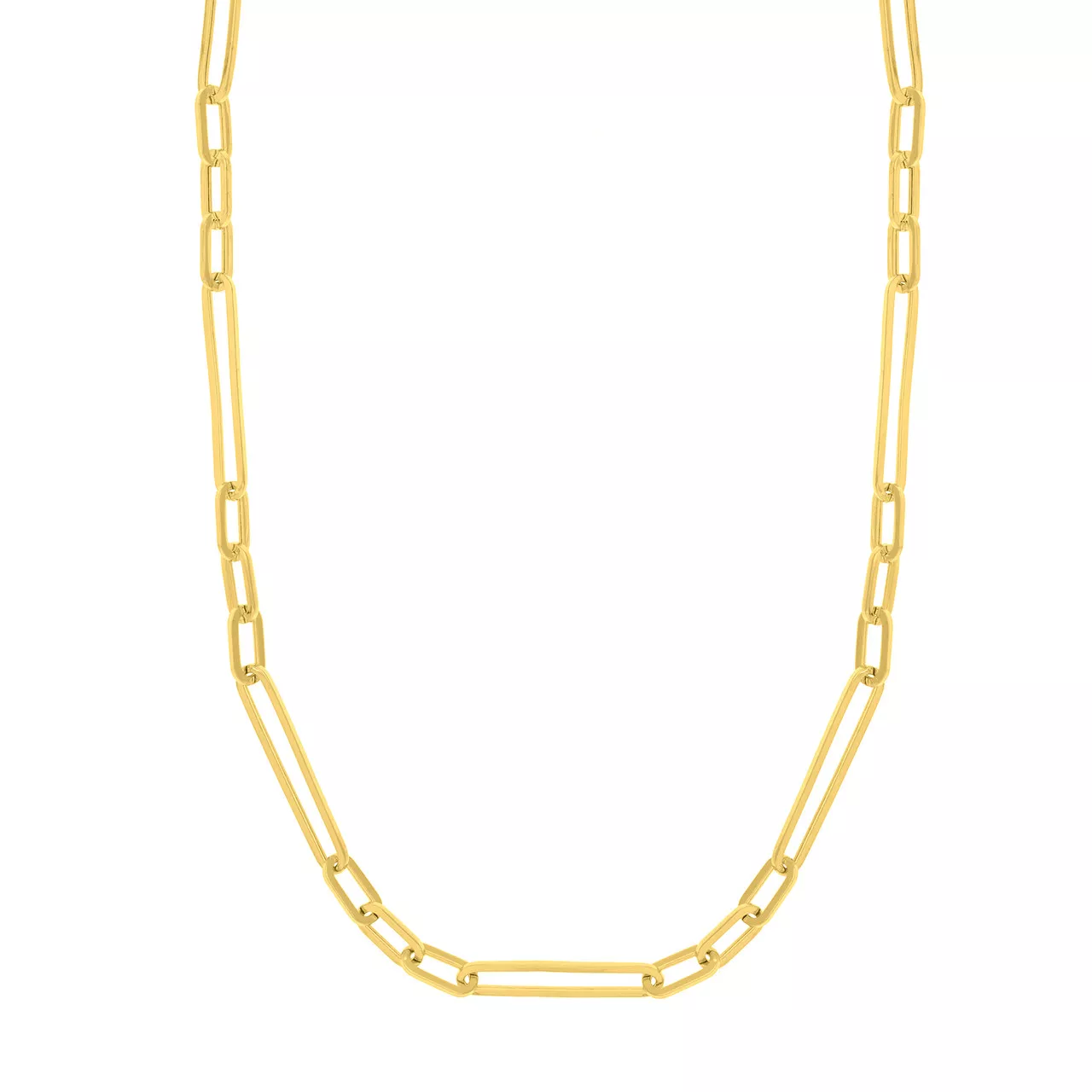 20-Inch 3+1 Hollow Paper Clip Chain with Lobster Lock