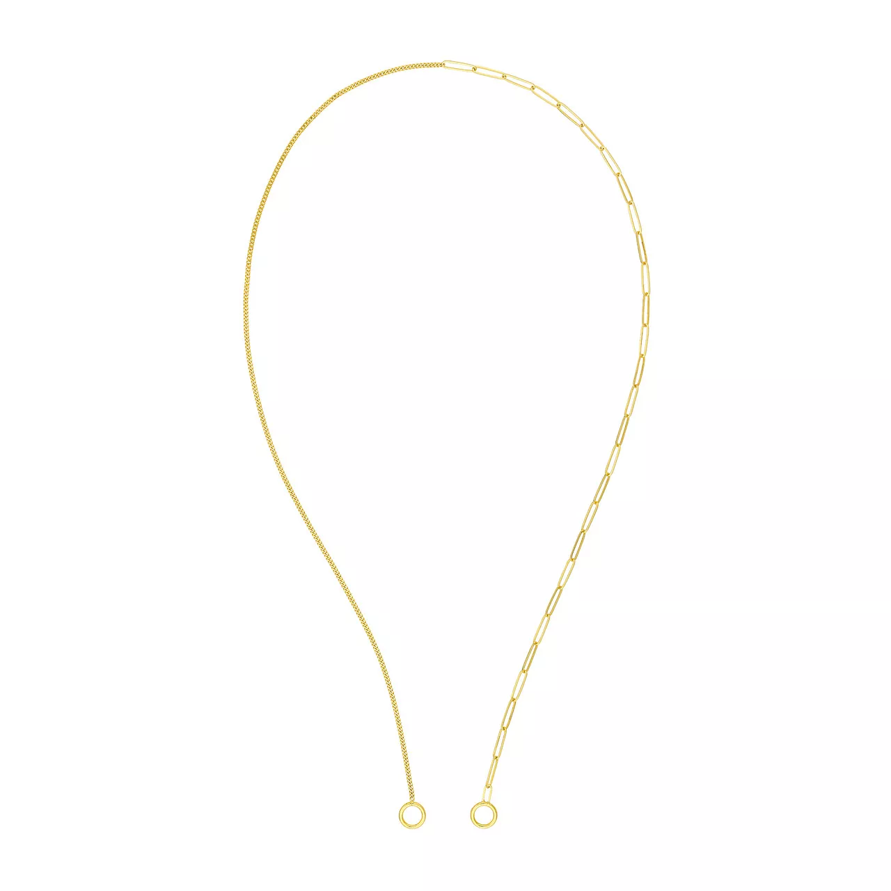20-Inch 50 /50 Paper Clip + Curb Split Chain