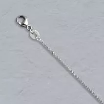 20-Inch Platinum Round Wheat Chain 1.0mm