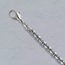 22-Inch Platinum Diamond Cut Cable Chain 4.4 mm