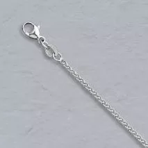22-Inch Platinum Round Wheat Chain 1.6mm