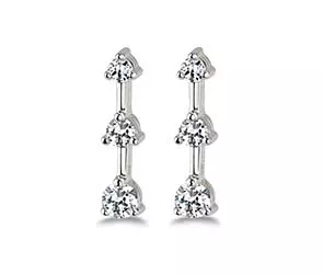 3-Stone Diamond Earrings 1.0 Carat Total Weight