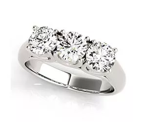 3 Stone Engagement Ring 1.0 Carat Total Weight
