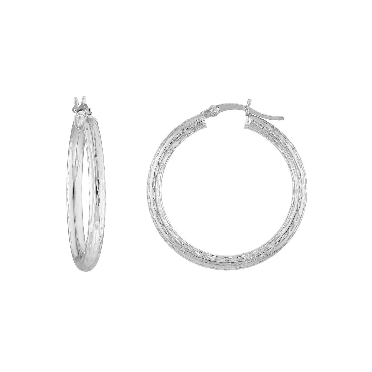 3 X 30 Round Tube Full Diamond Cut Earrings
