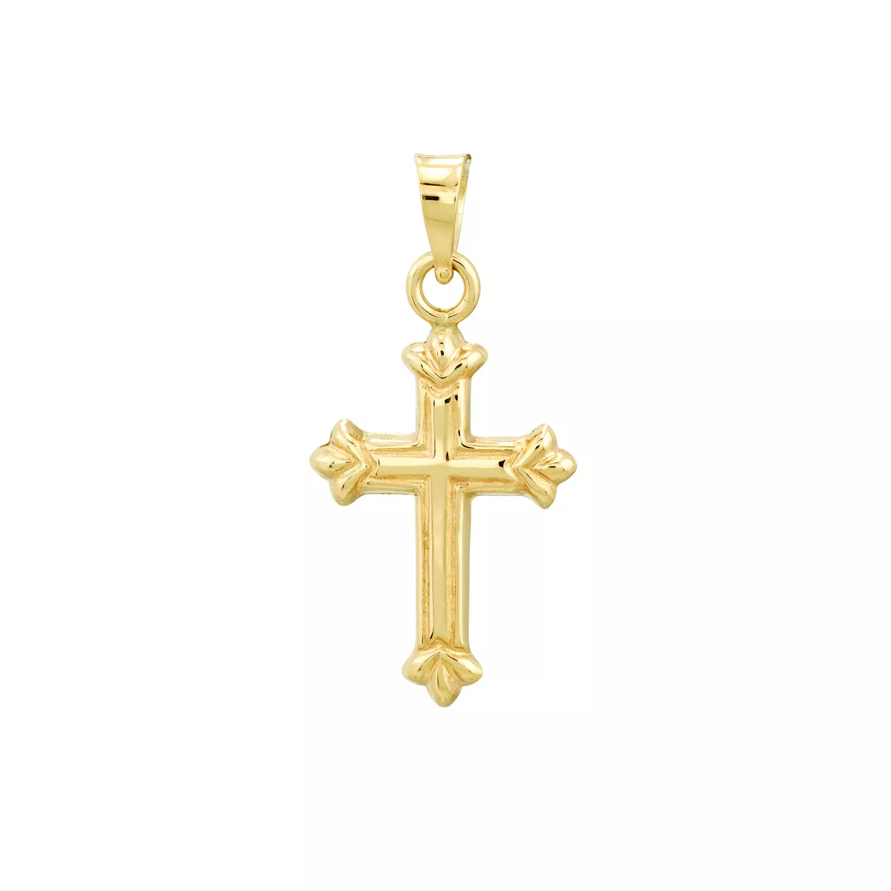 3D Fleur Detailed Cross Pendant