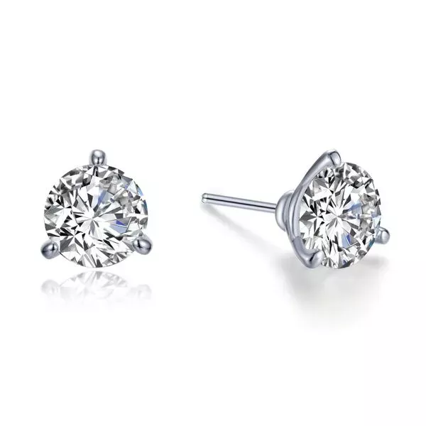 4 CTW 3 Prong Martini Stud Earrings