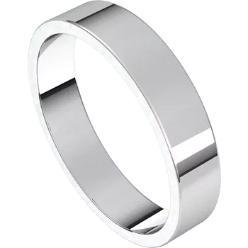 4mm 950 Platinum High Polished Flat Wedding Band