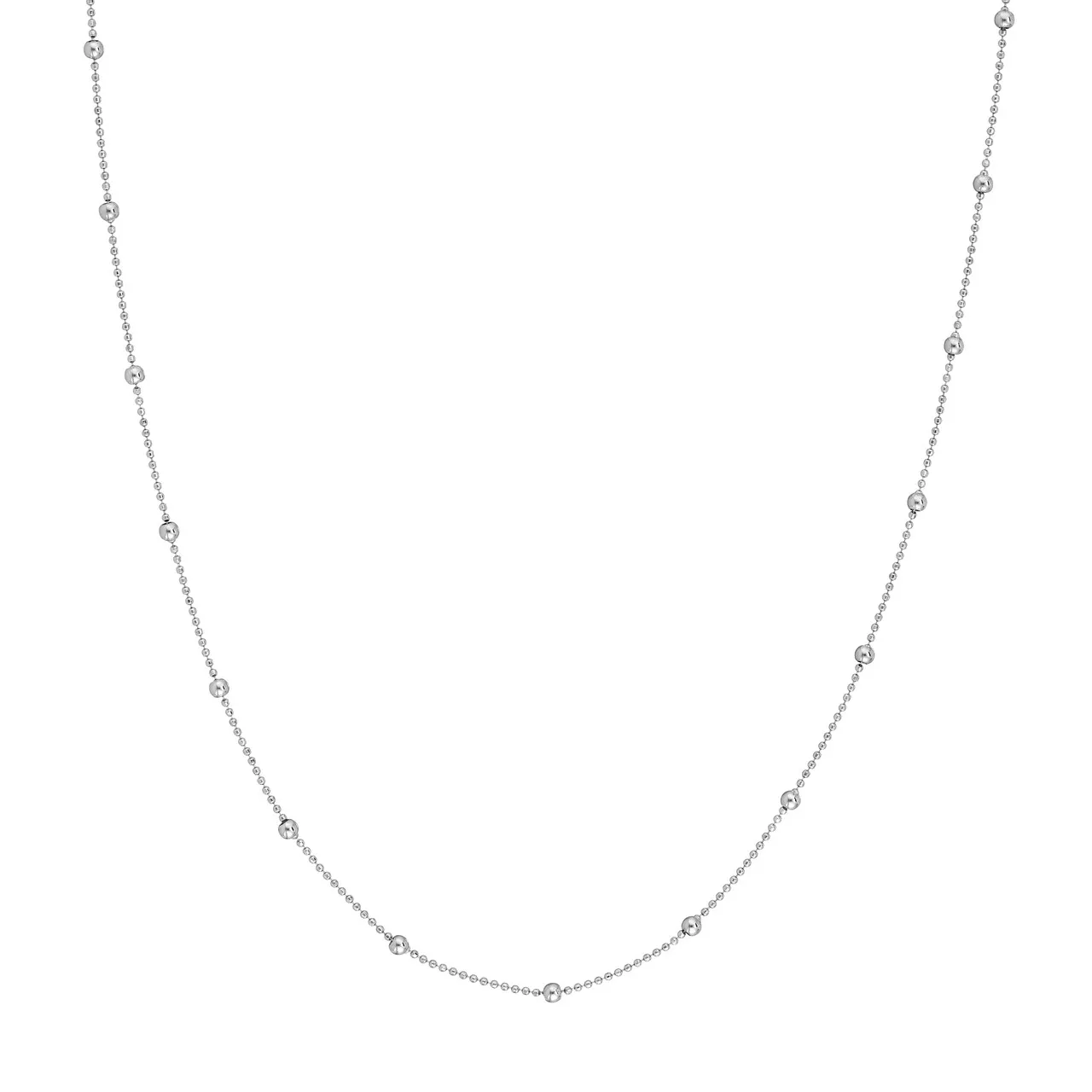 7-Inch Sterling Silver Bead Station Chain