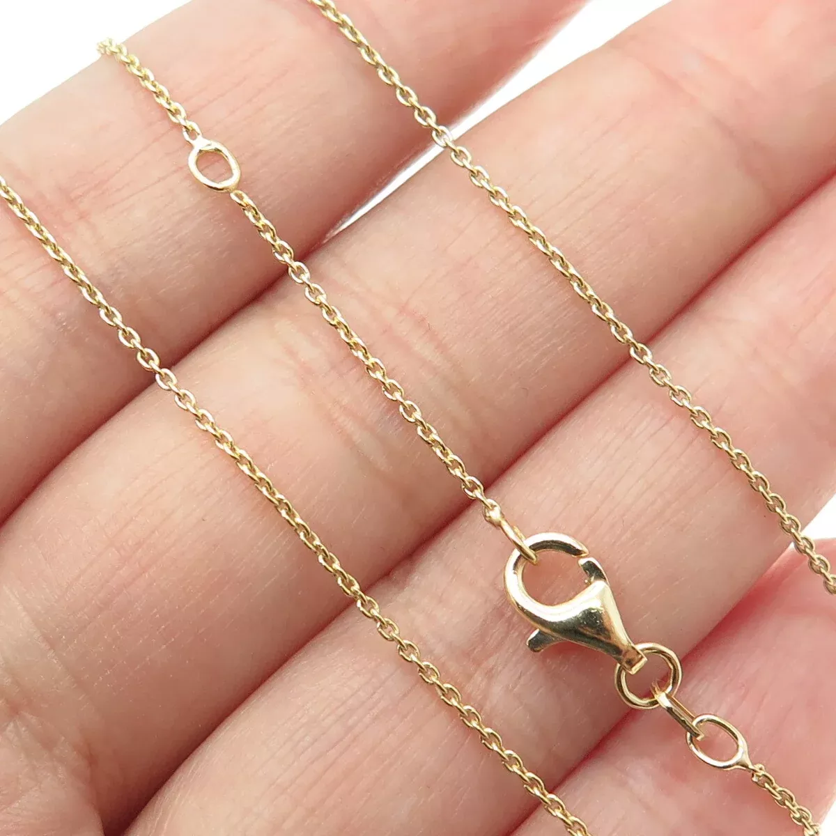 925 Sterling Silver Gold Plated Italy Cable Chain Necklace 20-21