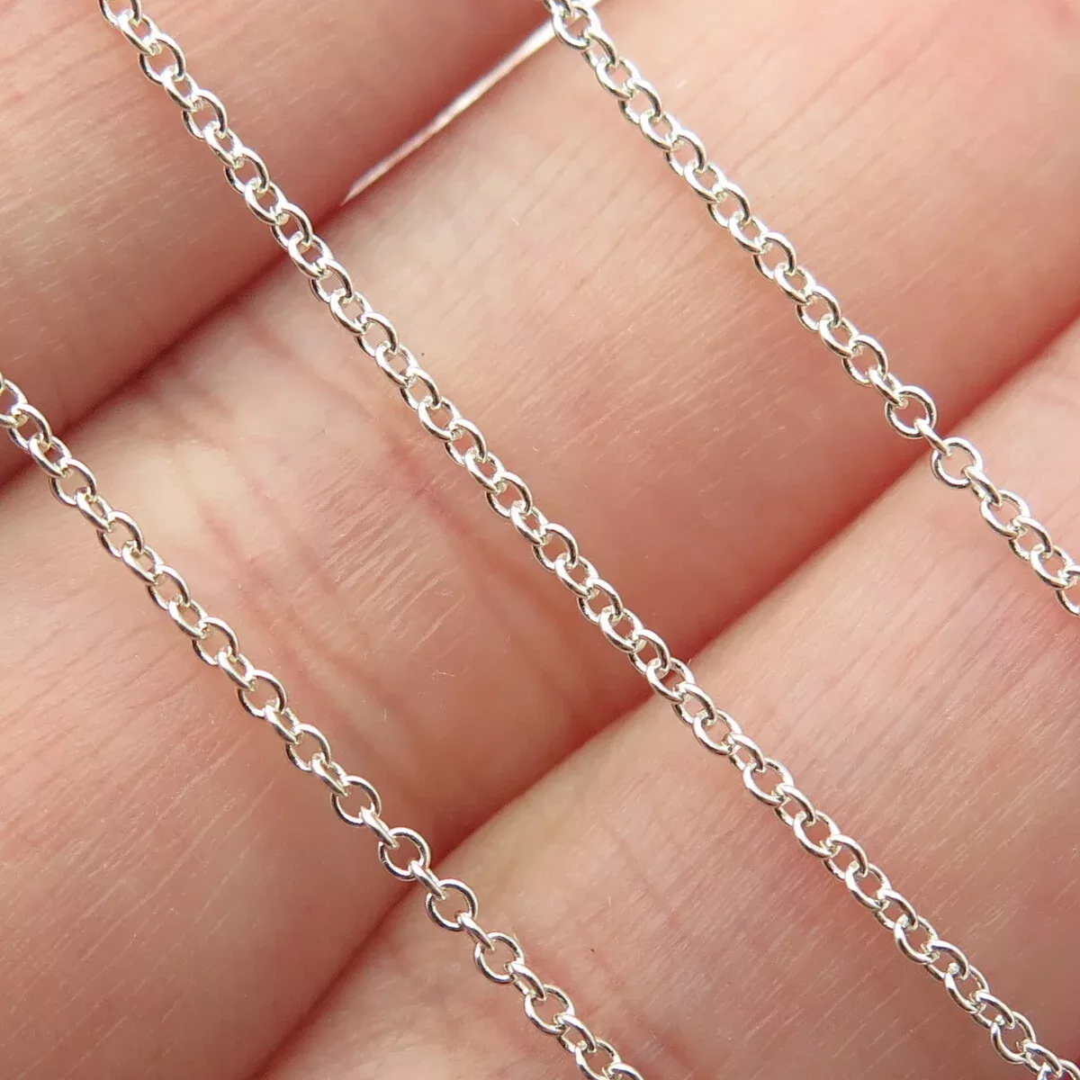 925 Sterling Silver Italy Cable Chain Necklace 18