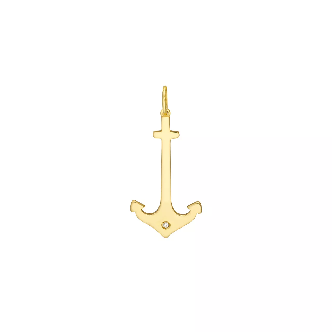 Anchor Pendant with 1pt Diamond