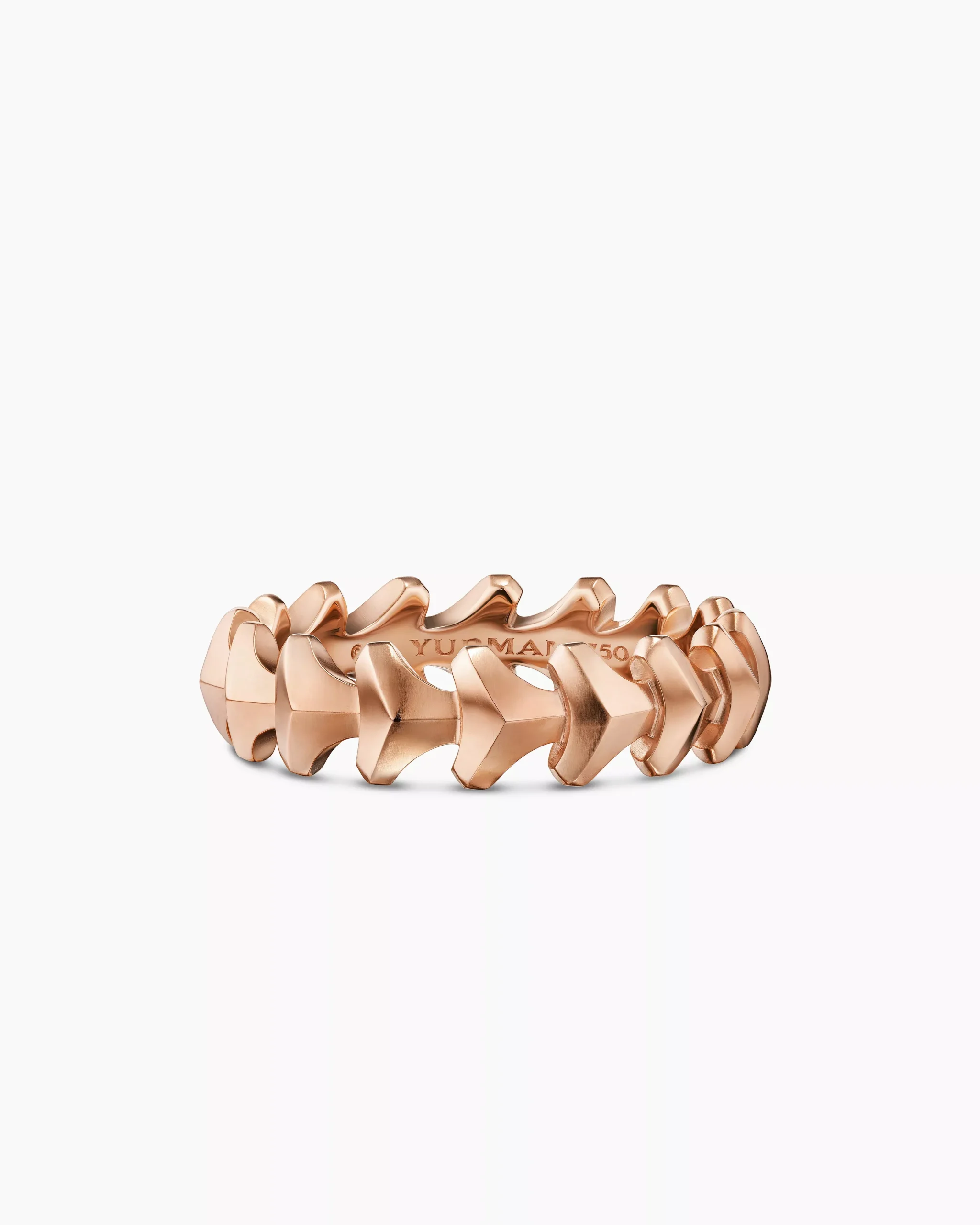 Armory Band Ring 18K Rose Gold with Cognac Diamonds, 6.2mm