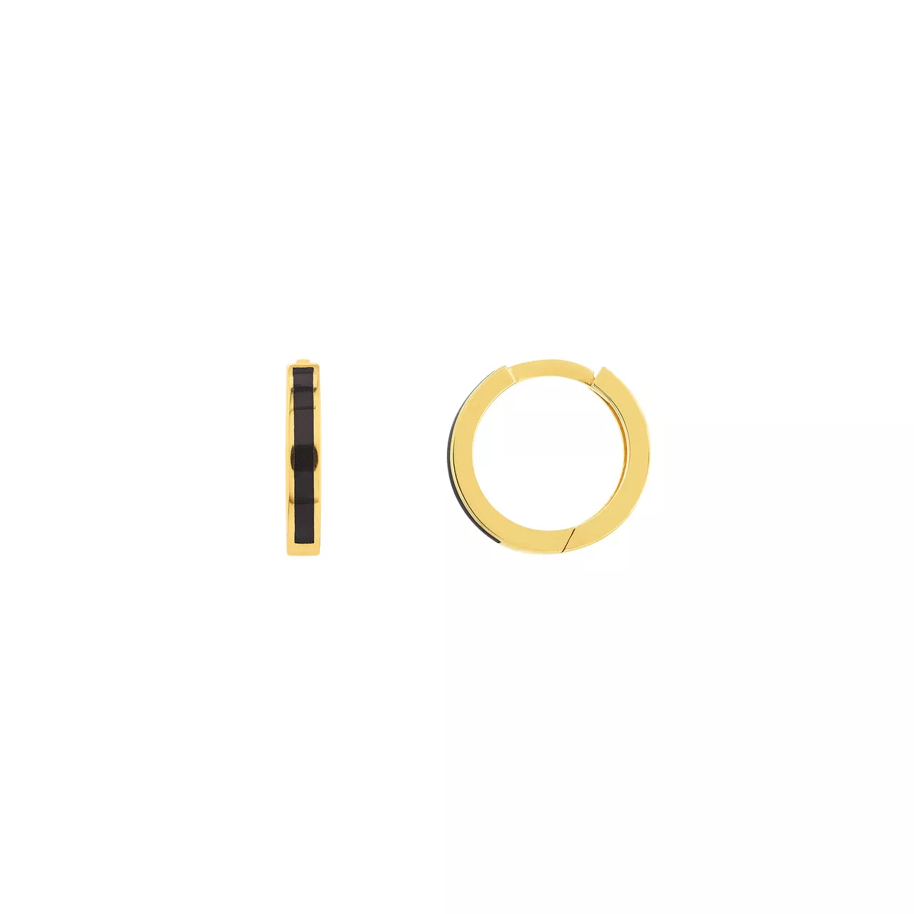 Black Enamel Baby Hoop Earrings