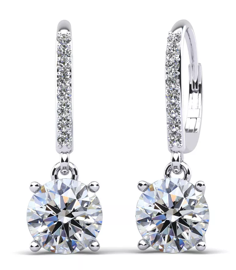 Brilliance Diamond Drop Earrings 0.56 Carat Total Weight