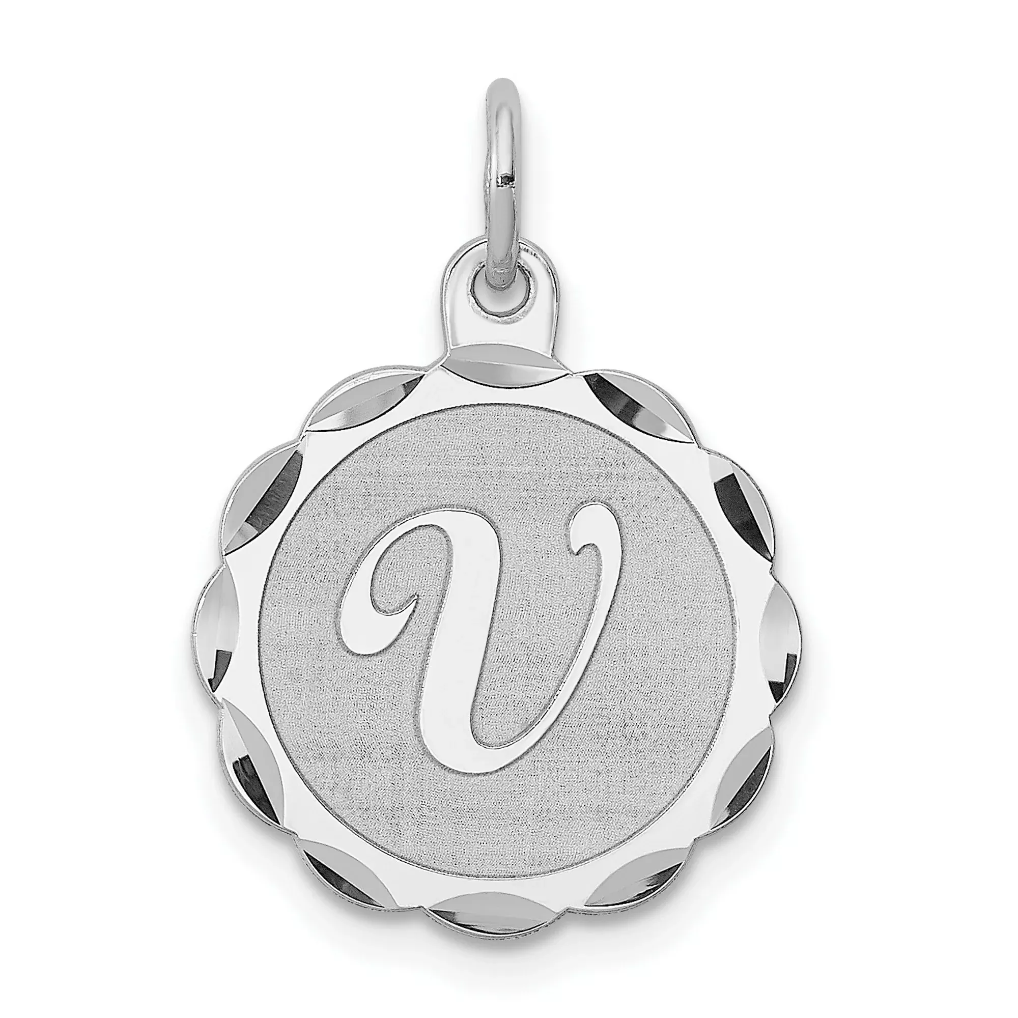 Brocaded Letter Y Initial Charm Pendant in Real 925 Sterling Silver