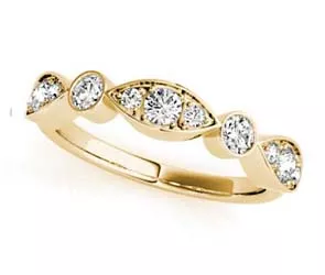 Center 3 Stone Stackable Diamond Ring 3 /8 Carat Total Weight