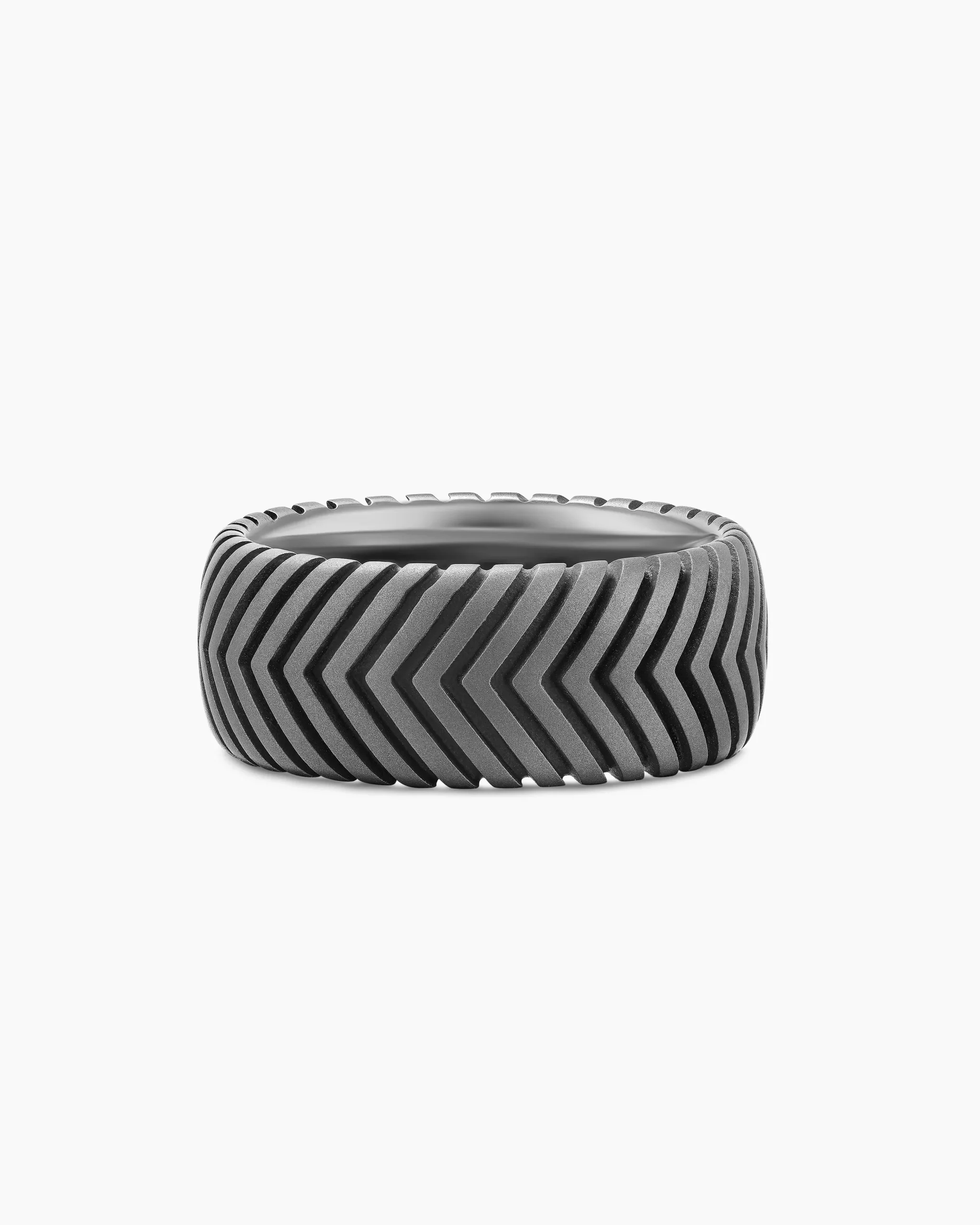 Chevron Band Ring Anthracite Titanium, 10mm