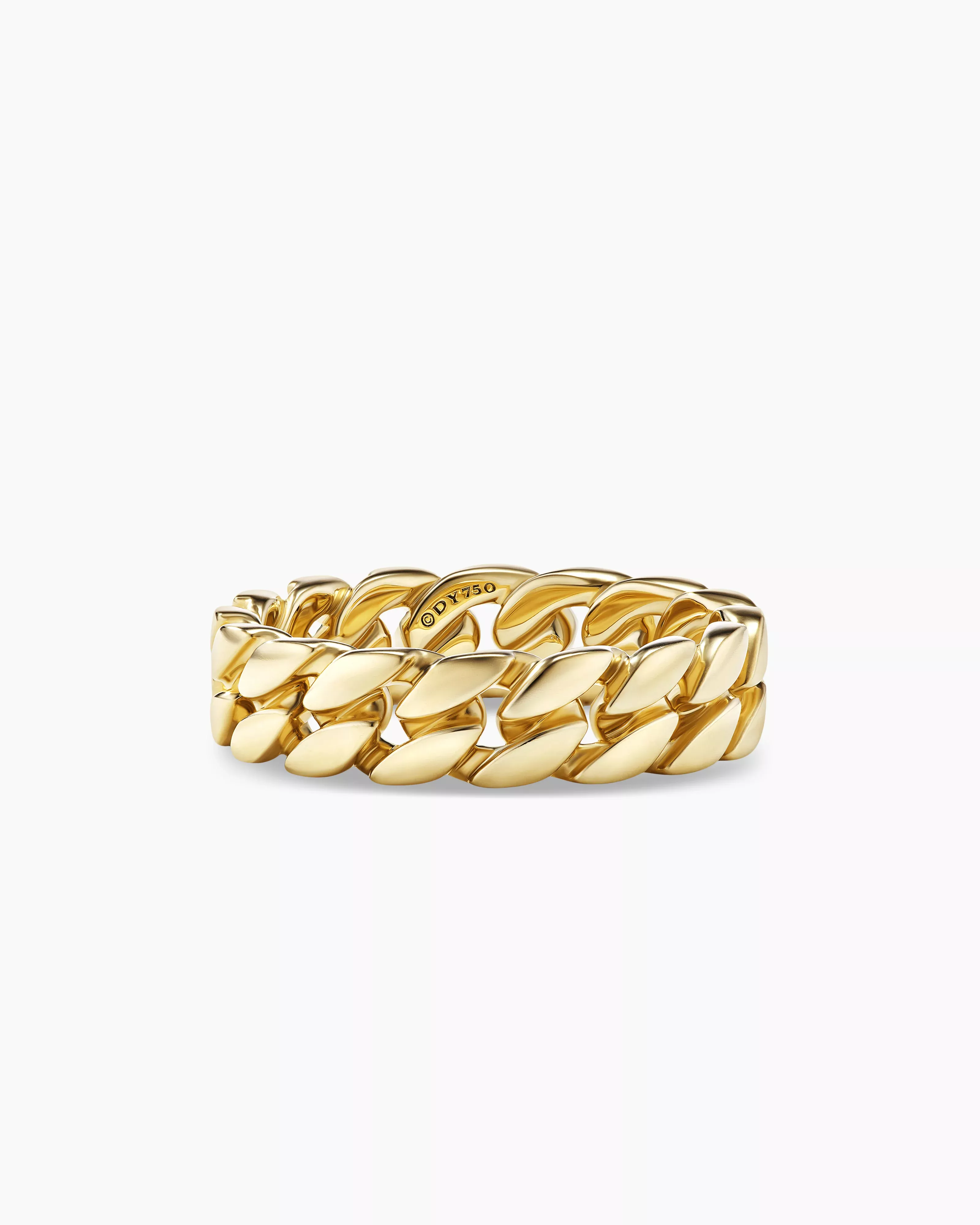 Curb Chain Band Ring 18K Yellow Gold, 6mm